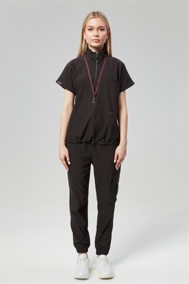 Extreme Cool Woman - Premium Çift Yön Likralı Doktor Hemşire Forma Takımı (KADIN), Kömür