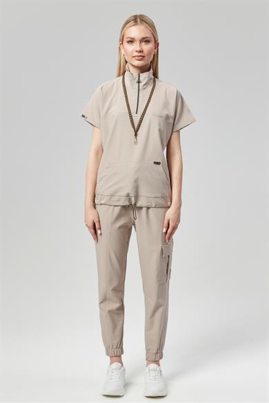 Extreme Cool Woman - Premium Çift Yön Likralı Doktor Hemşire Forma Takımı (KADIN), Kumsal