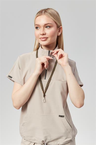 Extreme Cool Woman - Premium Çift Yön Likralı Doktor Hemşire Forma Takımı (KADIN), Kumsal