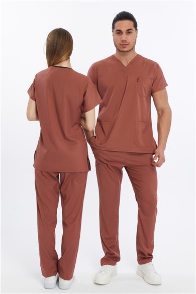 Happiness Basic - Likralı Doktor Hemşire Forma Takımı (UNISEX), Bisküvi