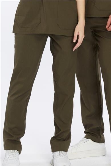 Happiness Basic - Likralı Doktor Hemşire Tek Alt Forma (UNISEX), Haki