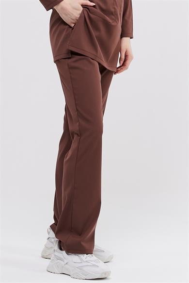 Happiness Modest - Likralı Doktor Hemşire Tesettür Tek Alt Forma, Çikolata Kahve