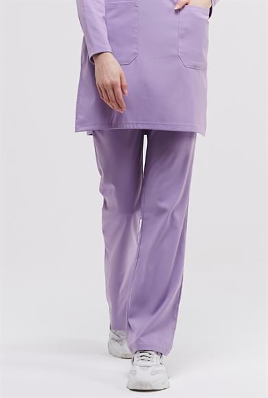 Happiness Modest - Likralı Doktor Hemşire Tesettür Tek Alt Forma, Lila