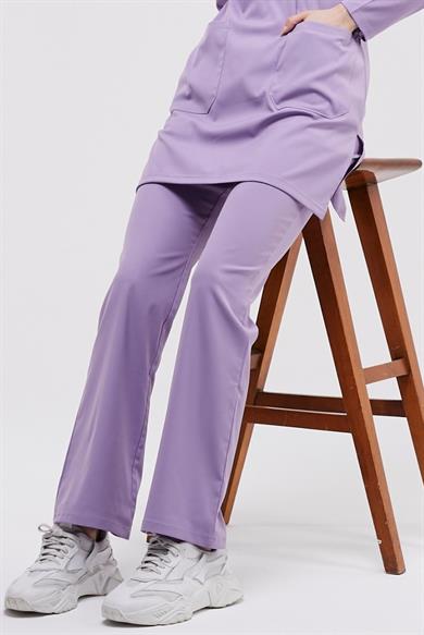 Happiness Modest - Likralı Doktor Hemşire Tesettür Tek Alt Forma, Lila