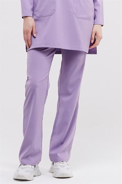 Happiness Modest - Likralı Doktor Hemşire Tesettür Tek Alt Forma, Lila