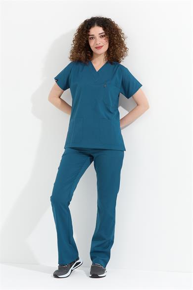Happiness Spaniard - Likralı Doktor Hemşire Forma Takımı (KADIN), İndigo