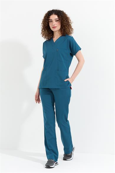 Happiness Spaniard - Likralı Doktor Hemşire Forma Takımı (KADIN), İndigo