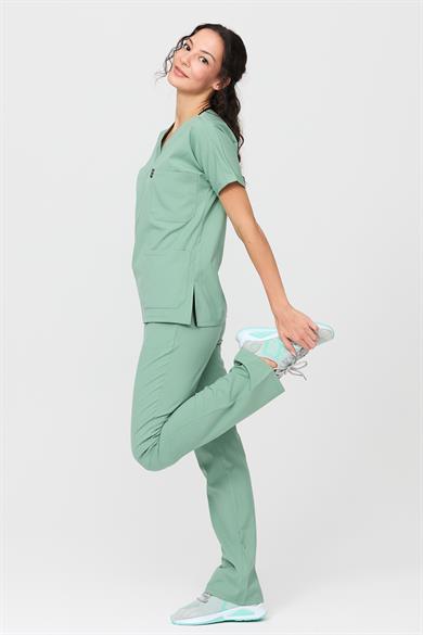 Happiness Spaniard - Likralı Doktor Hemşire Forma Takımı (KADIN), Çağla Yeşili