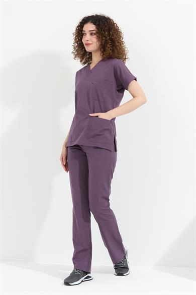 Happiness Spaniard - Likralı Doktor Hemşire Forma Takımı (KADIN), Gül Kurusu