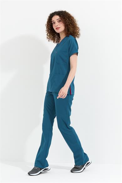 Happiness Spaniard - Likralı Doktor Hemşire Forma Takımı (KADIN), İndigo