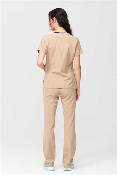 Happiness Spaniard - Likralı Doktor Hemşire Forma Takımı (KADIN), Bej