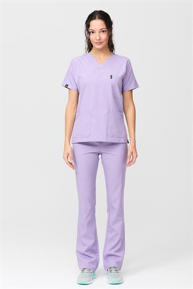 Happiness Spaniard - Likralı Doktor Hemşire Forma Takımı (KADIN), Lila