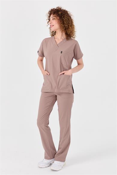 Happiness Spaniard - Likralı Doktor Hemşire Forma Takımı (KADIN), Taş Beji