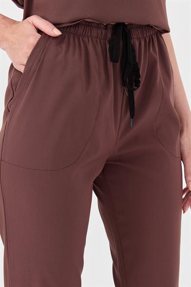 Happiness Spaniard - Likralı Doktor Hemşire Tek Alt Forma (KADIN), Çikolata Kahve