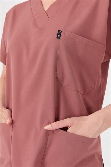 Happiness Spaniard - Likralı Doktor Hemşire Tek Üst Forma (KADIN), Bisküvi