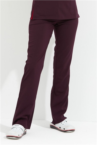 Happiness Spaniard - Likralı Doktor Hemşire Scrubs Tek Alt Cerrahi Forma (KADIN), Mürdüm