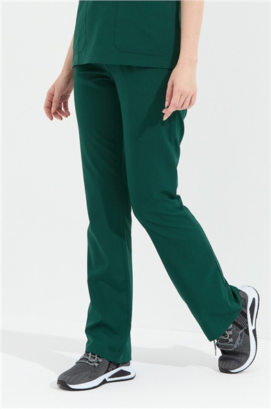 Happiness Spaniard - Likralı Doktor Hemşire Scrubs Tek Alt Cerrahi Forma (KADIN), Koyu Yeşil