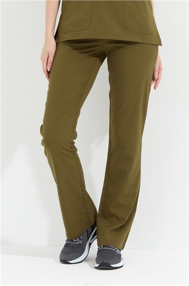 Happiness Spaniard - Likralı Doktor Hemşire Scrubs Tek Alt Cerrahi Forma (KADIN), Haki