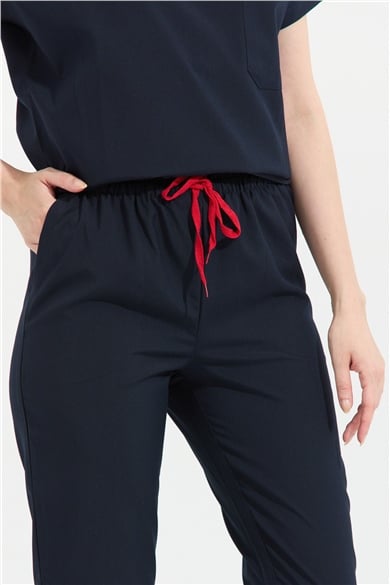 Happiness Spaniard - Likralı Doktor Hemşire Scrubs Tek Alt Cerrahi Forma (KADIN), Lacivert