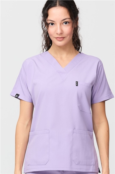 Happiness Spaniard - Likralı Doktor Hemşire Tek Üst Forma (KADIN), Lila