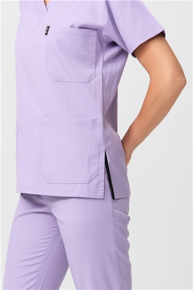 Happiness Spaniard - Likralı Doktor Hemşire Tek Üst Forma (KADIN), Lila