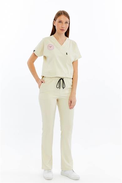Spaniard - Tekniker,Teknisyen Forması Likralı Scrubs (Kadın) (Yeni Yönetmeliğe Uygun - Moth) (Takım)