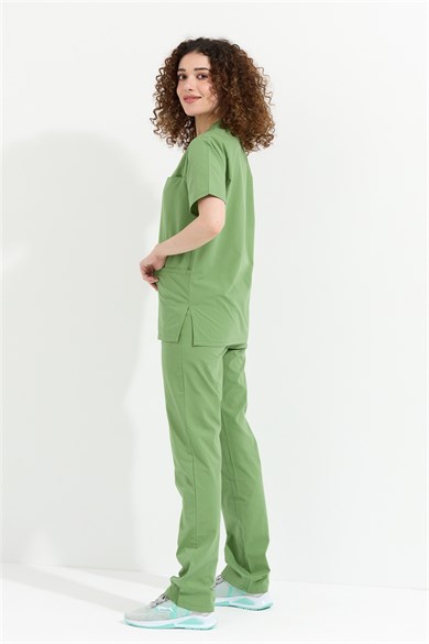 TerryCotton Basic - Doktor Hemşire Forma Takımı (UNISEX), Fıstık Yeşili