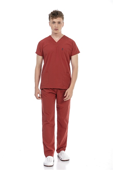 UltraLycra Basic - Likralı Doktor Hemşire Forma Takımı (UNISEX), Kiremit