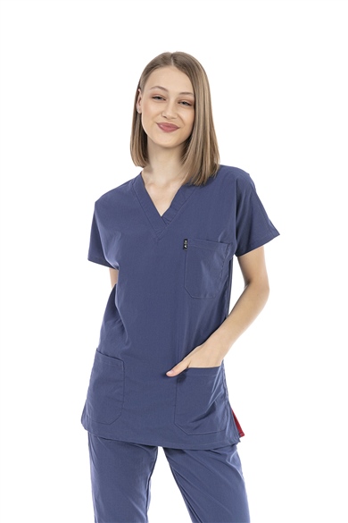 UltraLycra Basic - Likralı Doktor Hemşire Forma Takımı (UNISEX), Fırtına Mavi