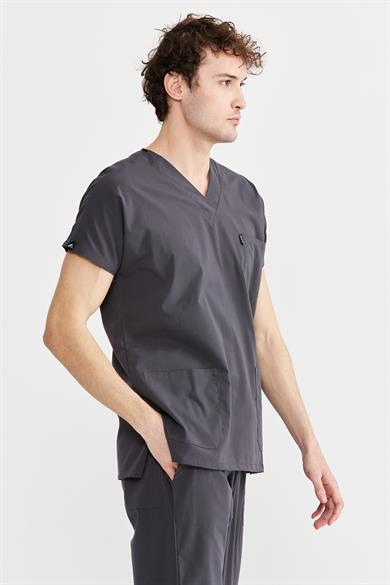 UltraLycra Basic - Likralı Doktor Hemşire Forma Takımı (UNISEX), Antrasit