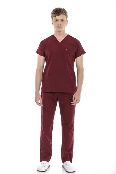 UltraLycra Basic - Likralı Doktor Hemşire Forma Takımı (UNISEX), Bordo
