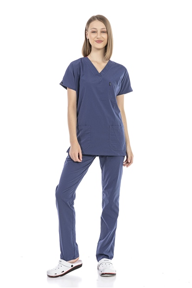 UltraLycra Basic - Likralı Doktor Hemşire Forma Takımı (UNISEX), Fırtına Mavi