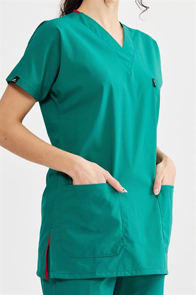 UltraLycra Basic - Likralı Doktor Hemşire Forma Takımı (UNISEX), Cerrahi Yeşil