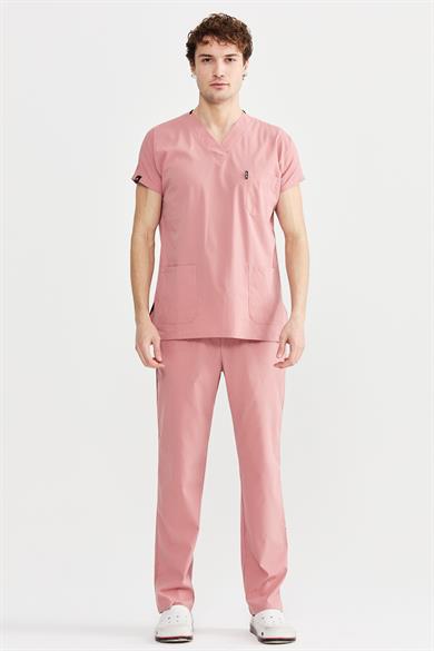 UltraLycra Basic - Likralı Doktor Hemşire Forma Takımı (UNISEX), Bronz Pembe