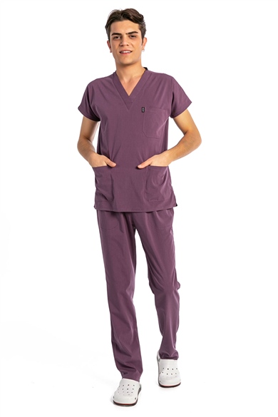 UltraLycra Basic - Likralı Doktor Hemşire Forma Takımı (UNISEX), Gül Kurusu