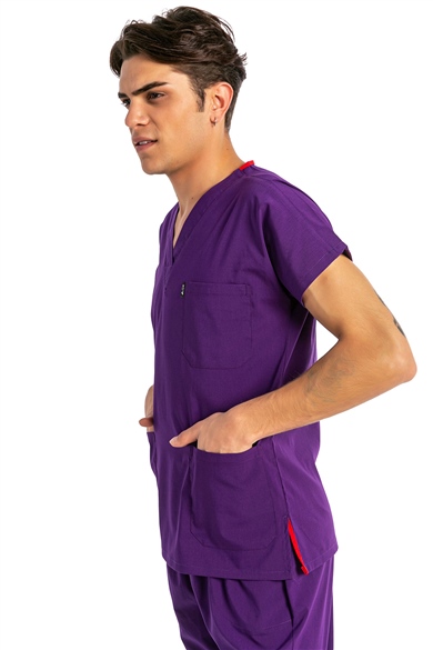 UltraLycra Basic - Likralı Doktor Hemşire Forma Takımı (UNISEX), Mor