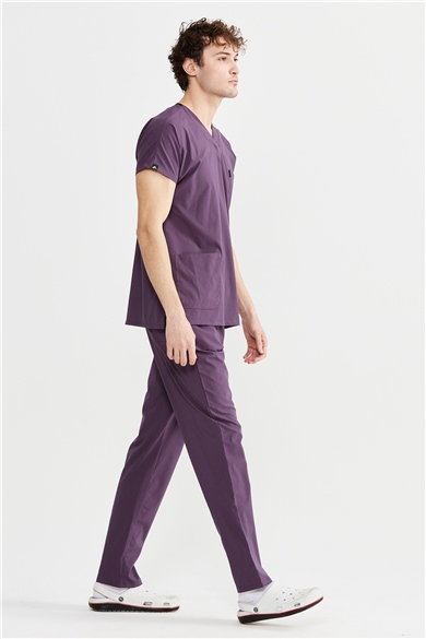 UltraLycra Basic - Likralı Doktor Hemşire Forma Takımı Scrubs Üniforma Cerrahi Takım (UNISEX), Gül Kurusu