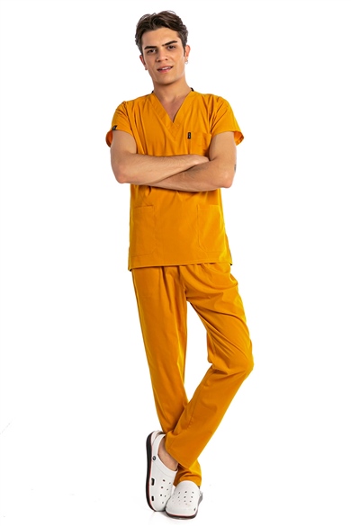 UltraLycra Basic - Likralı Doktor Hemşire Forma Takımı (UNISEX), Safran