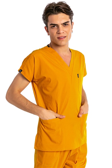 UltraLycra Basic - Likralı Doktor Hemşire Forma Takımı (UNISEX), Safran