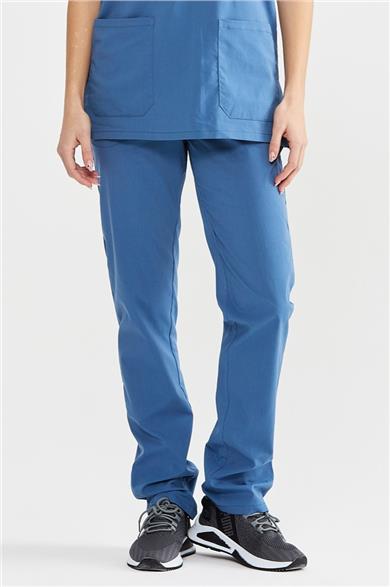 UltraLycra Basic - Likralı Doktor Hemşire Scrubs Tek Alt Cerrahi Forma (UNISEX), İndigo