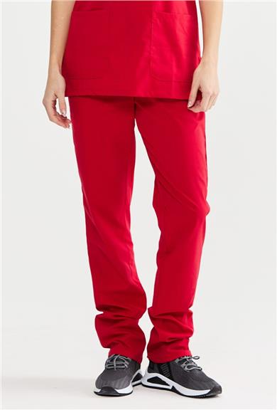 UltraLycra Basic - Likralı Doktor Hemşire Scrubs Tek Alt Cerrahi Forma (UNISEX), Kırmızı