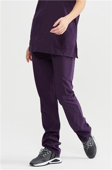 UltraLycra Basic - Likralı Doktor Hemşire Tek Alt Forma (UNISEX), Koyu Mor