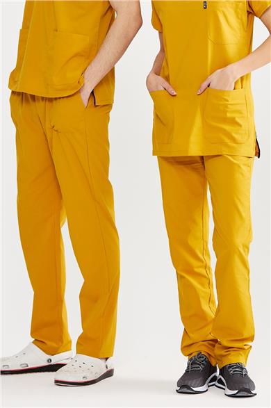 UltraLycra Basic - Likralı Doktor Hemşire Tek Alt Forma (UNISEX), Safran