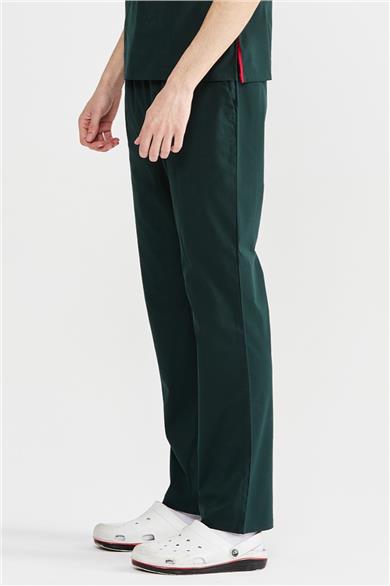 UltraLycra Basic - Likralı Doktor Hemşire Scrubs Tek Alt Cerrahi Forma (UNISEX), Koyu Yeşil