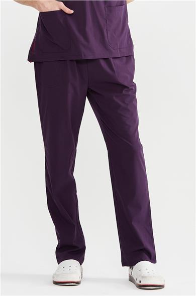 UltraLycra Basic - Likralı Doktor Hemşire Scrubs Tek Alt Cerrahi Forma (UNISEX), Koyu Mor