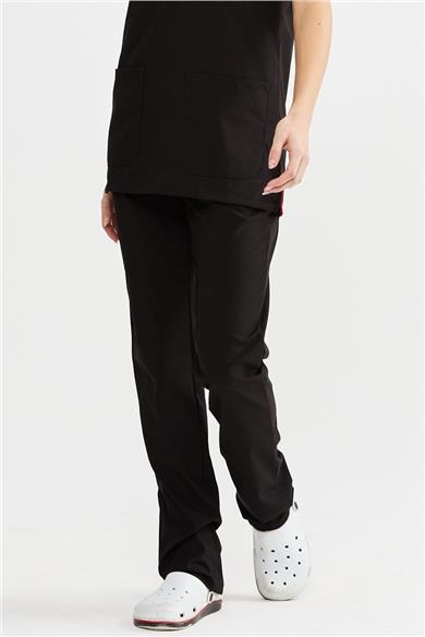 UltraLycra Basic - Likralı Doktor Hemşire Tek Alt Forma (UNISEX), Siyah