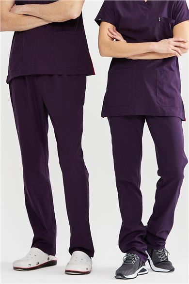 UltraLycra Basic - Likralı Doktor Hemşire Tek Alt Forma (UNISEX), Koyu Mor