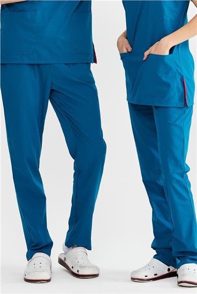 UltraLycra Basic - Likralı Doktor Hemşire Tek Alt Forma (UNISEX), Petrol Mavi