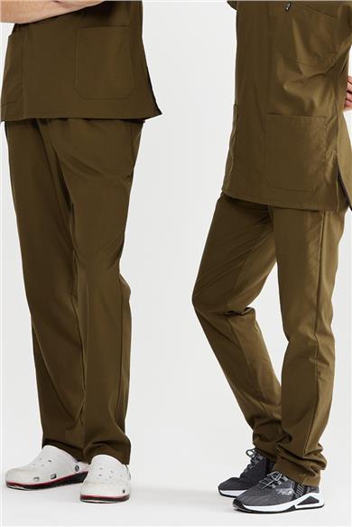 UltraLycra Basic - Likralı Doktor Hemşire Scrubs Tek Alt Cerrahi Forma (UNISEX), Haki