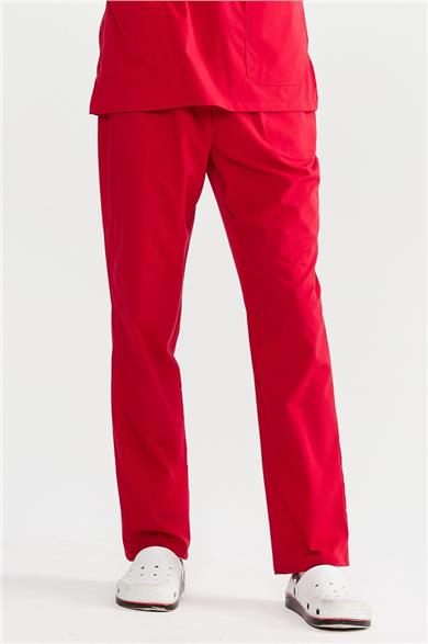 UltraLycra Basic - Likralı Doktor Hemşire Scrubs Tek Alt Cerrahi Forma (UNISEX), Kırmızı